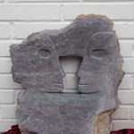 52 Vexierbild Gesichter oder ..., Serpentin Kobalt, H50cm B44cm,
entstanden 2014