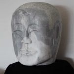 64 Buddha, Marmor Bardiglio, H29cm B20cm (verkauft),
entstanden 2014
