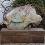 62 Bison, Serpentin Kobalt, H43cm B62cm (verkauft),
entstanden 2014